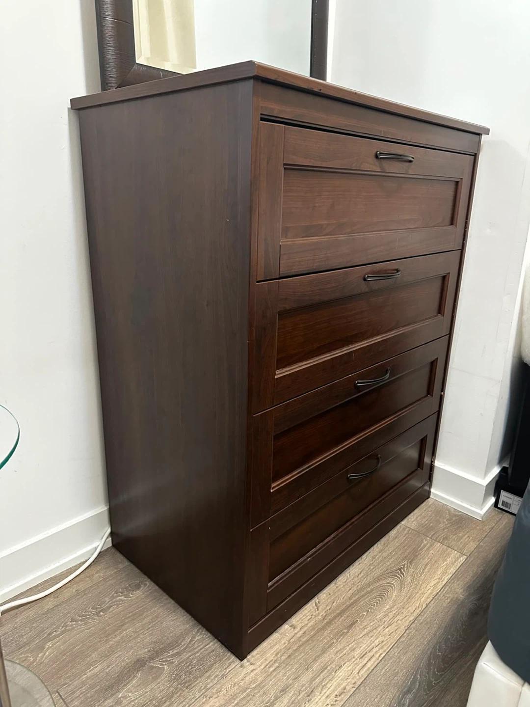 IKEA Dark Wood 4-Drawer Dresser with Mirror - photo 2