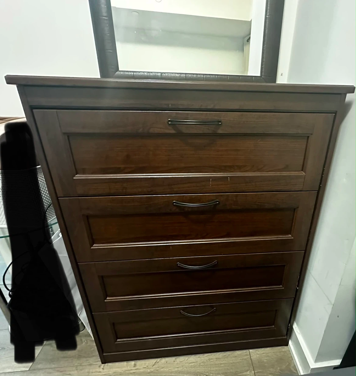 IKEA Dark Wood 4-Drawer Dresser with Mirror - photo 3