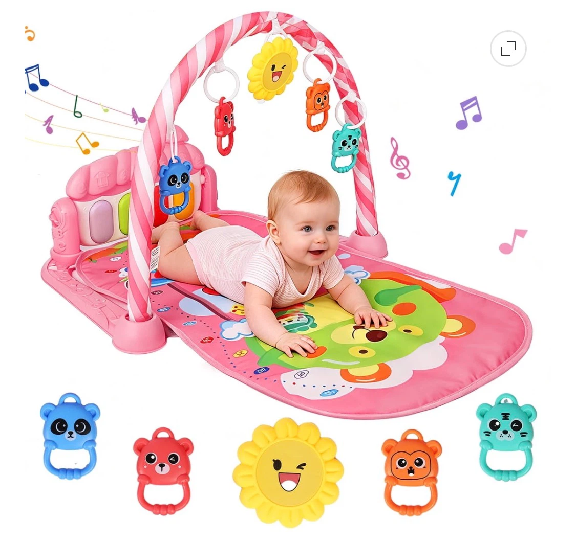 Pink Musical Baby Activity Gym Play Mat with Piano