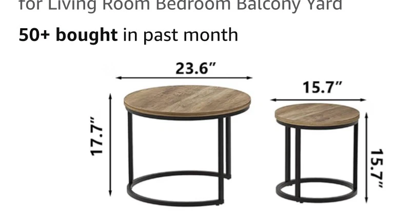 Set of 2 Round Nesting Side Tables