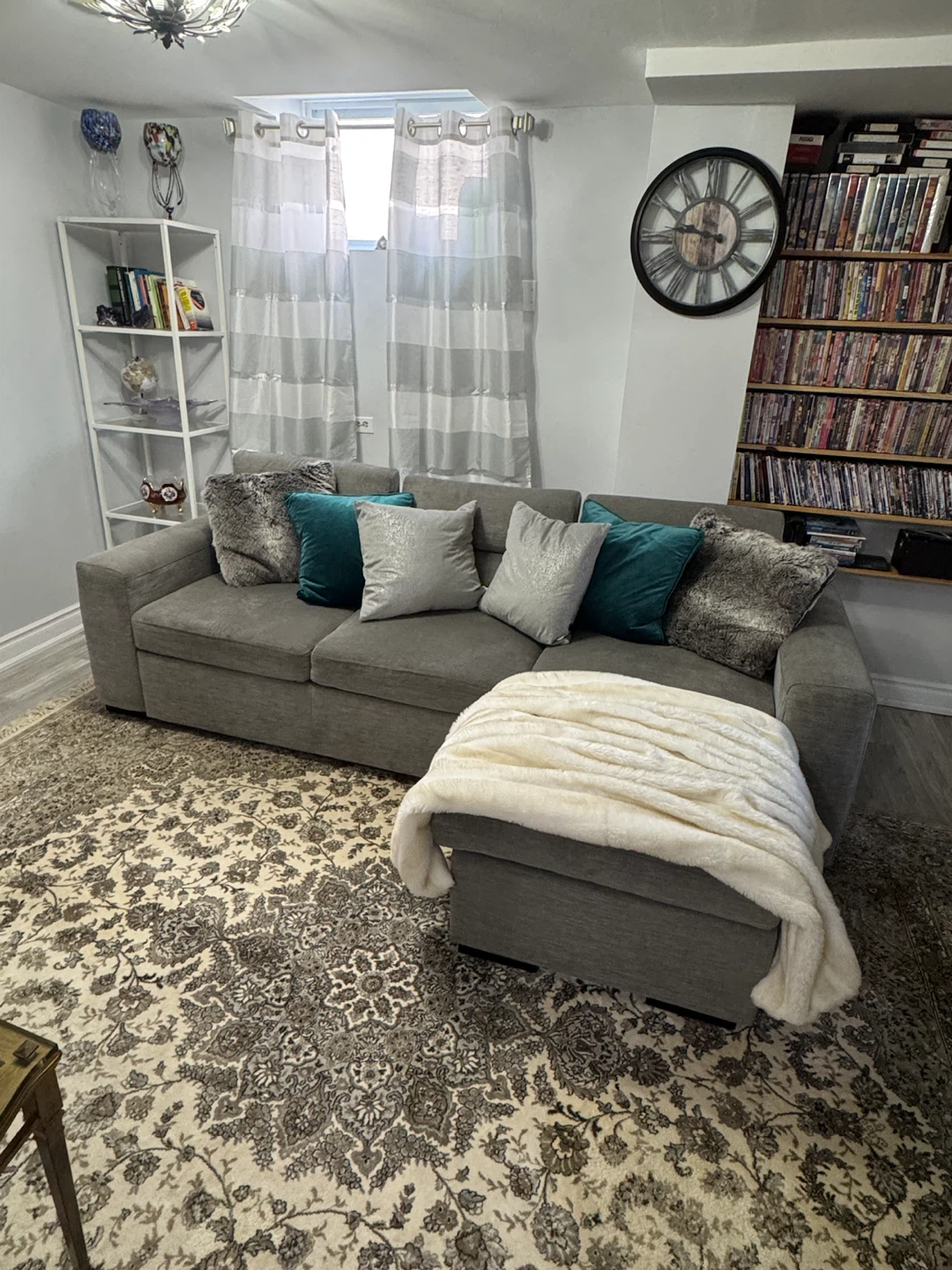 Grey Sectional Sofa Bed with Storage