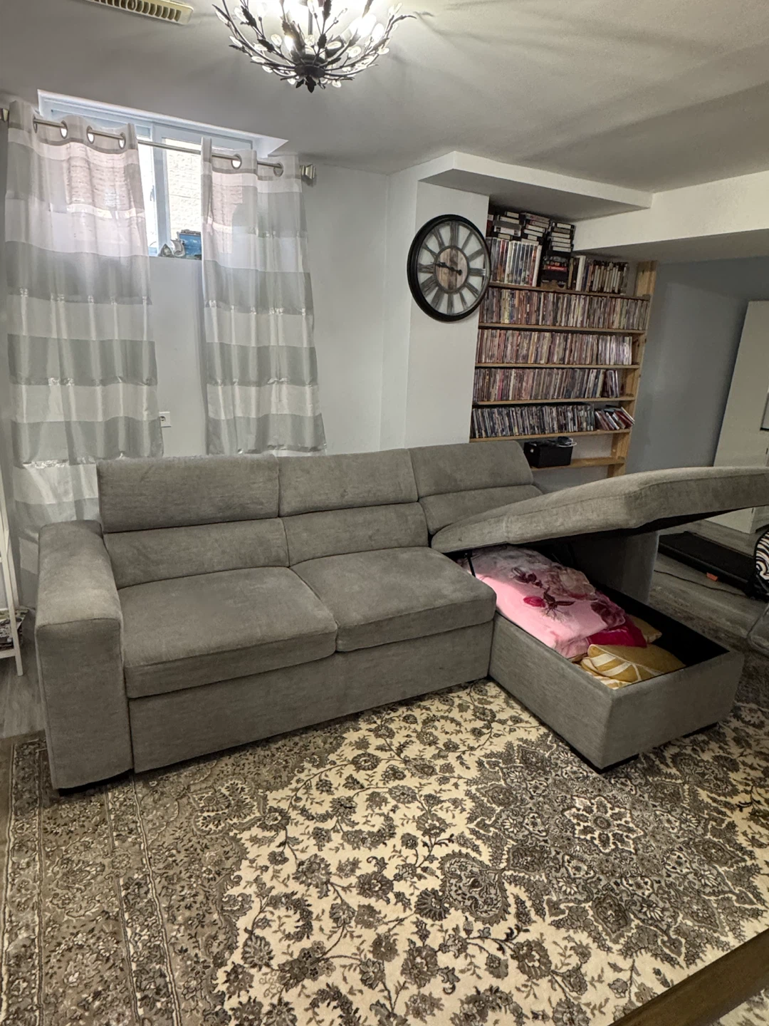 Grey Sectional Sofa Bed with Storage - photo 2
