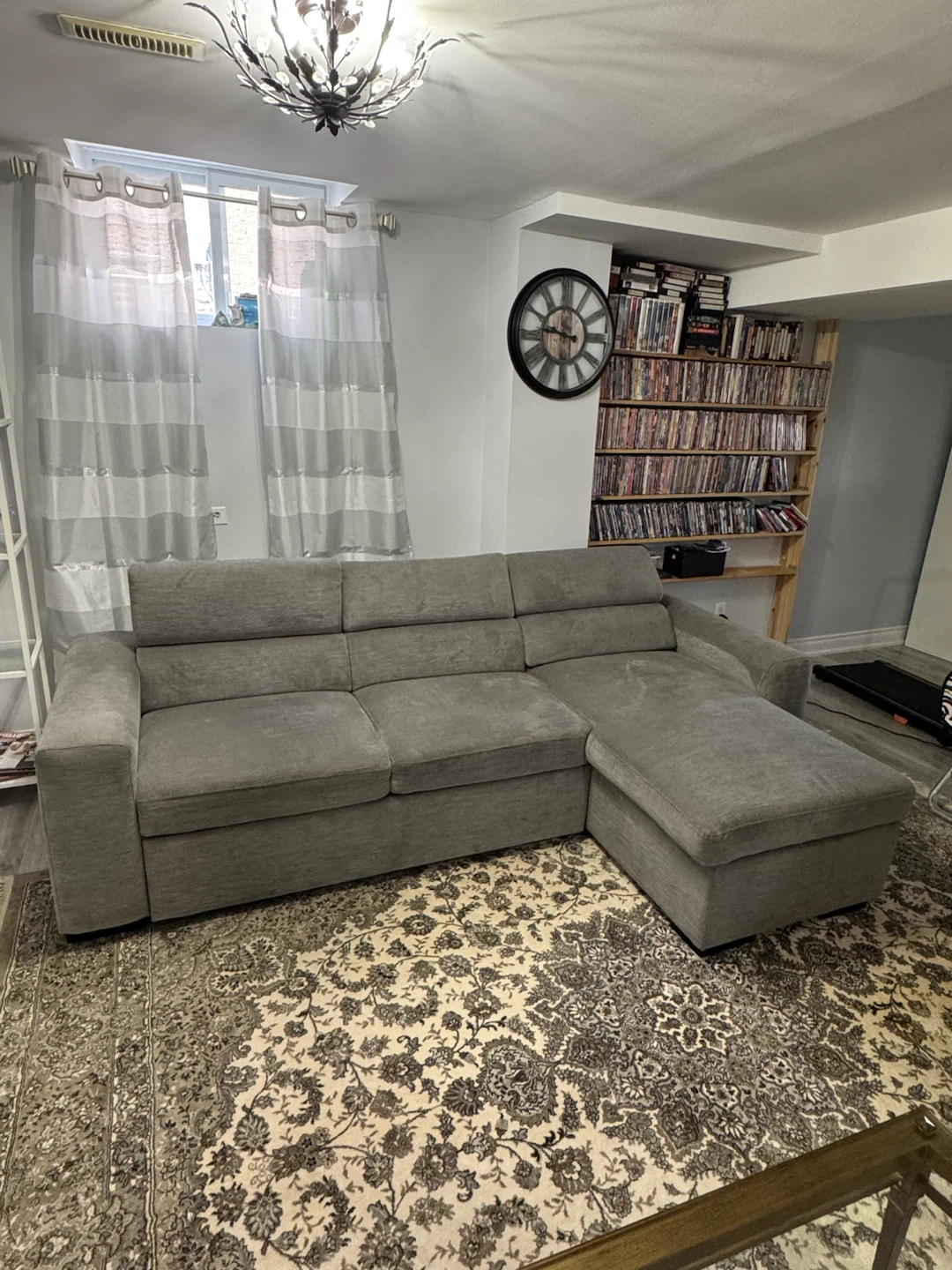 Grey Sectional Sofa Bed with Storage - photo 3