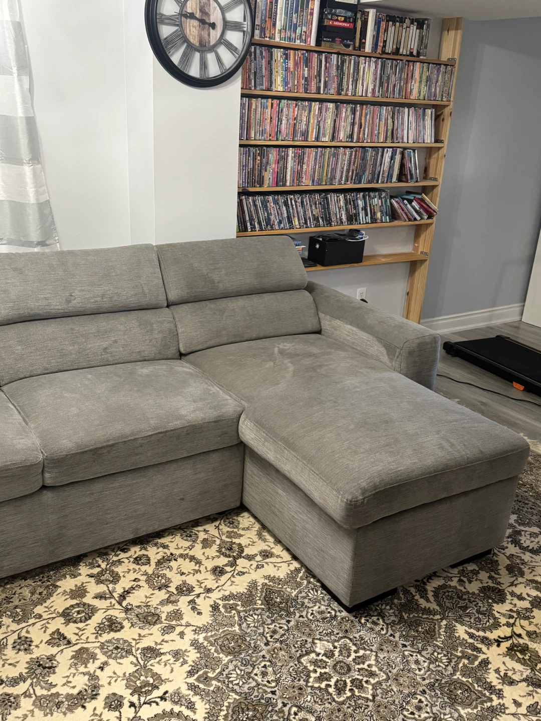 Grey Sectional Sofa Bed with Storage - photo 4