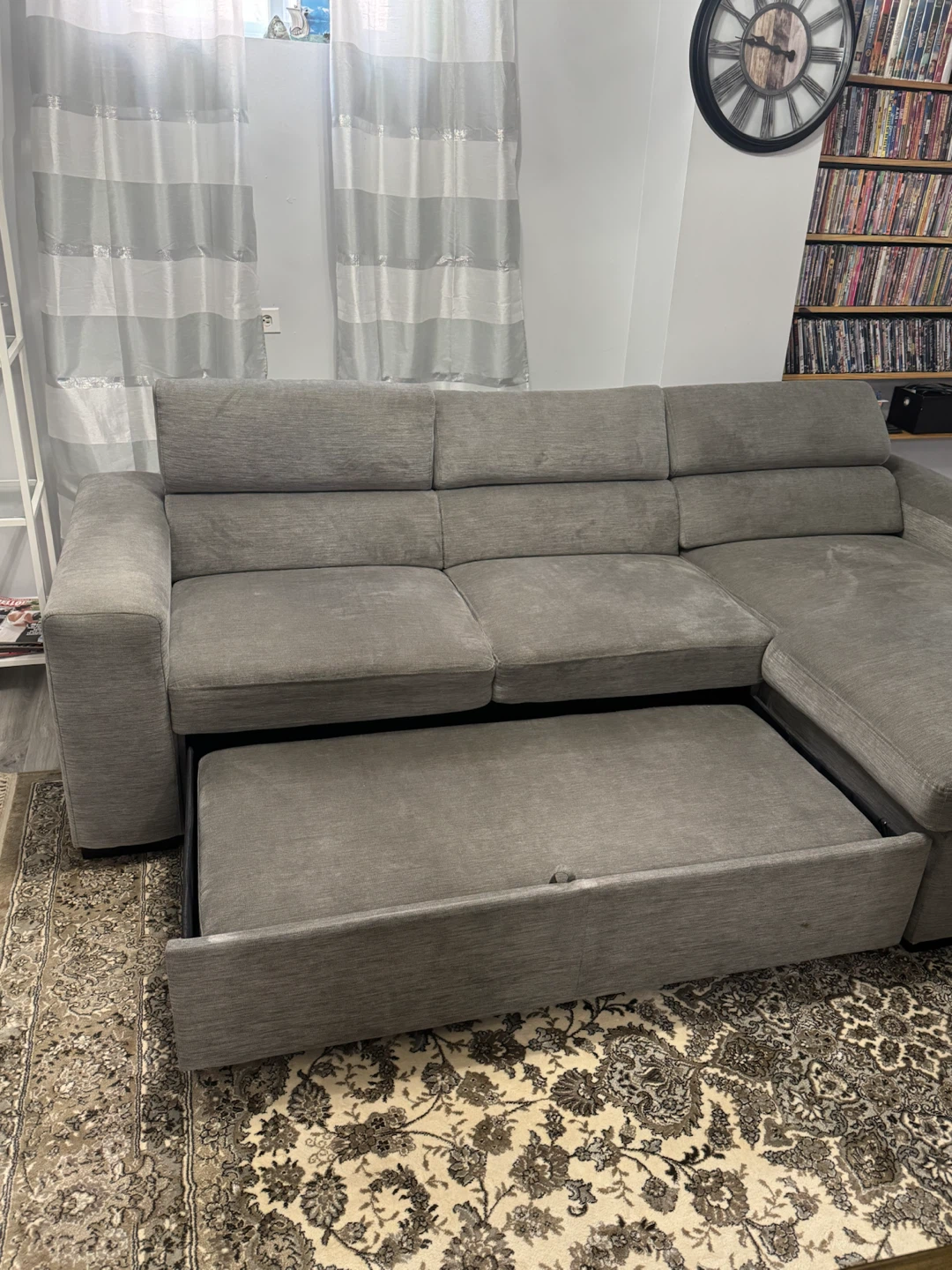 Grey Sectional Sofa Bed with Storage - photo 5