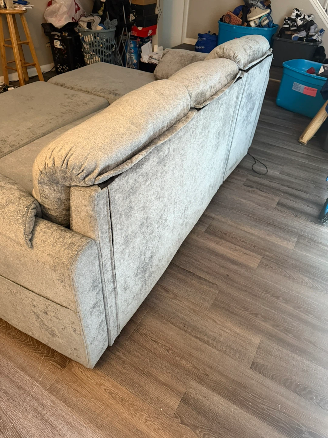 Grey Sectional Sofa with Storage - photo 4
