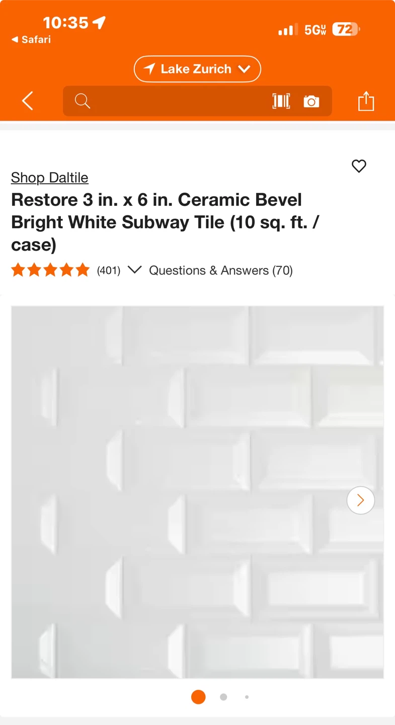 Daltile Restore 3x6 White Ceramic Subway Tile Case - photo 5