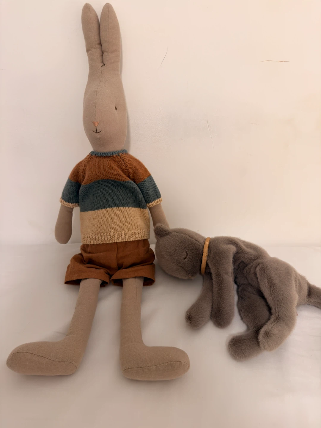 Maileg Danish Luxury Kids Brand Rabbit and Plush Kitten Set