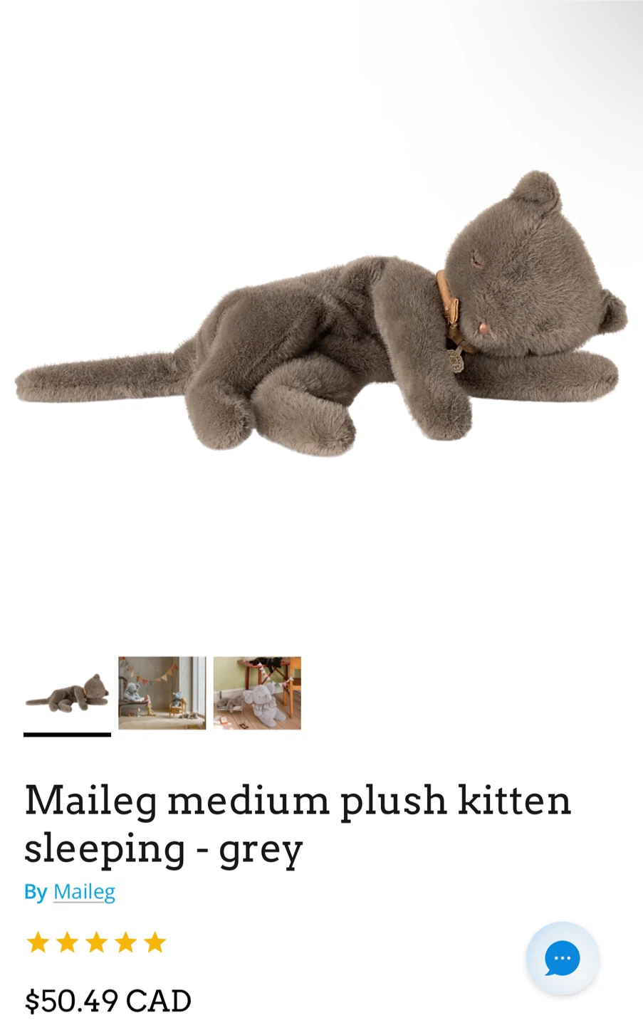 Maileg Danish Luxury Kids Brand Rabbit and Plush Kitten Set - photo 3