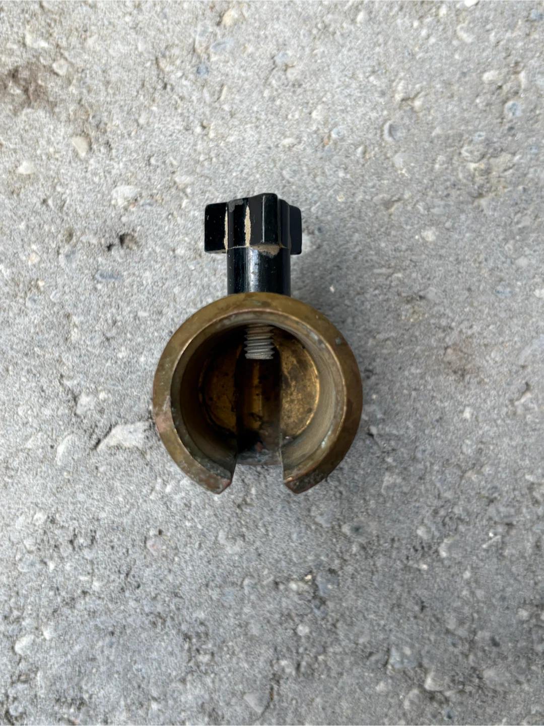 Vintage Brass Sliding Clamp with Locking Knob - photo 4