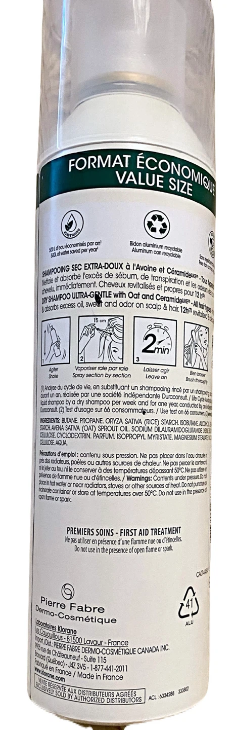 Klorane Dry Shampoo with Oat & Ceramide - Value Size - photo 2