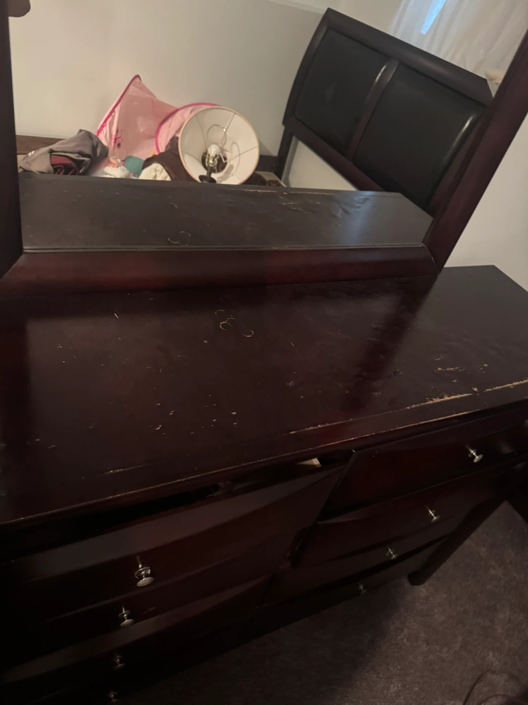 Dark Wood Dresser with Mirror - photo 2