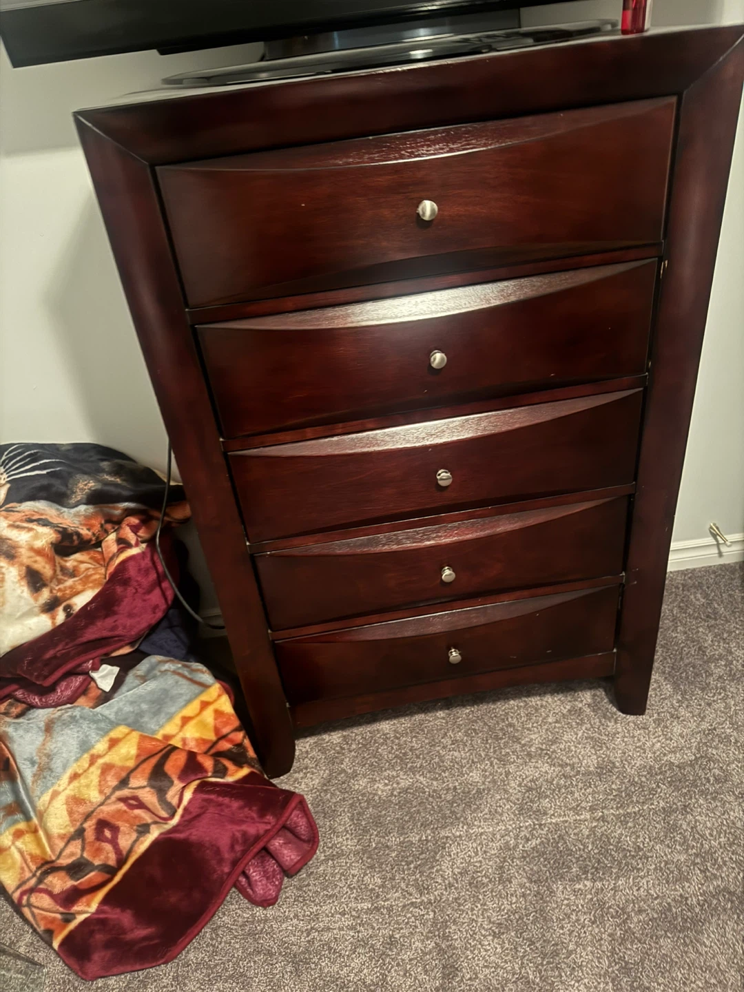 Dark Wood Dresser with Mirror - photo 3