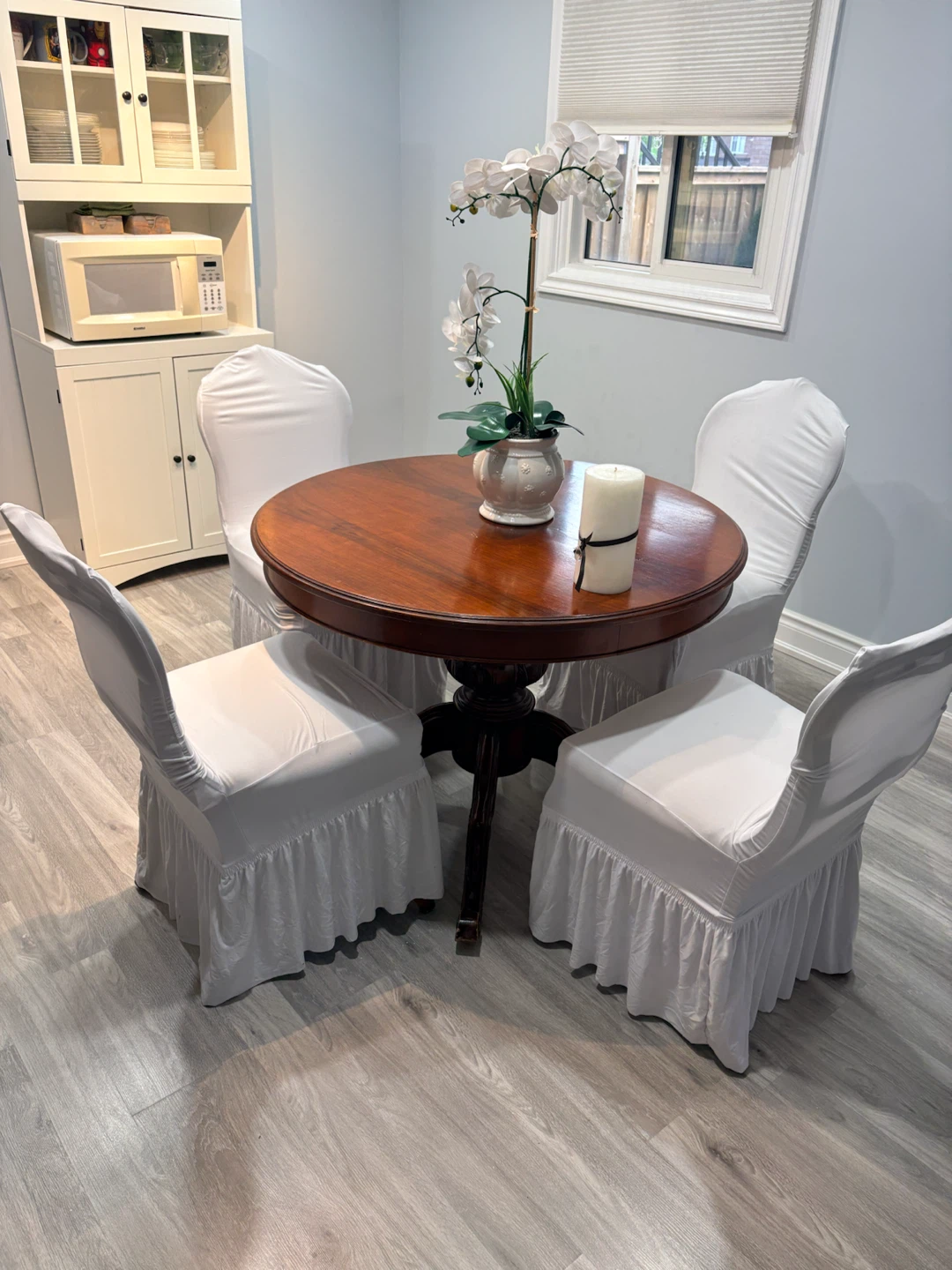 Antique Wooden Dining Table Set (4 Chairs)