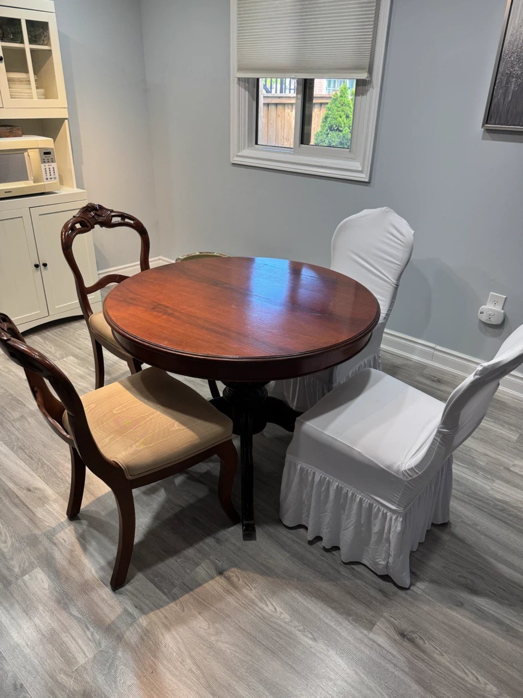 Antique Wooden Dining Table Set (4 Chairs) - photo 2