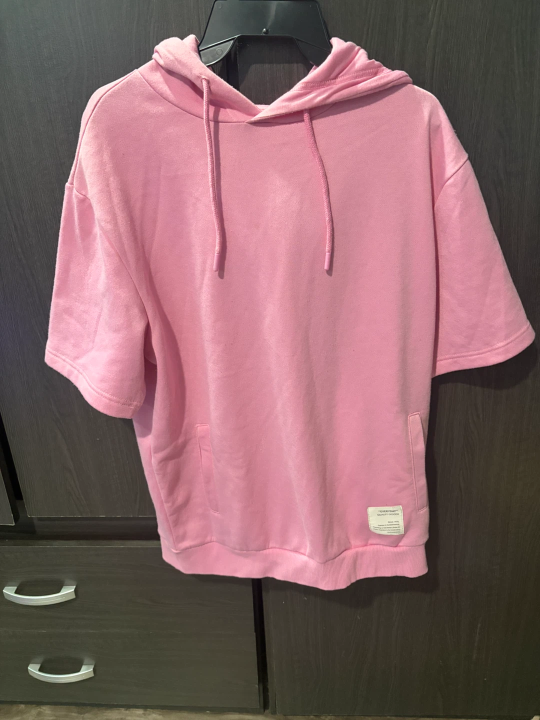 Pink Short Sleeve Hoodie