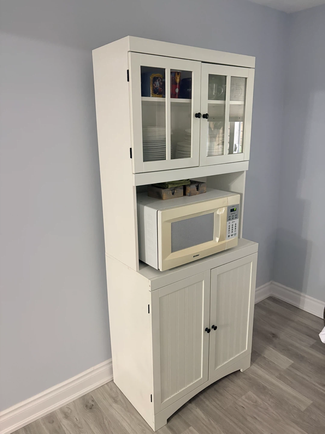 White Kitchen Hutch with Shelf