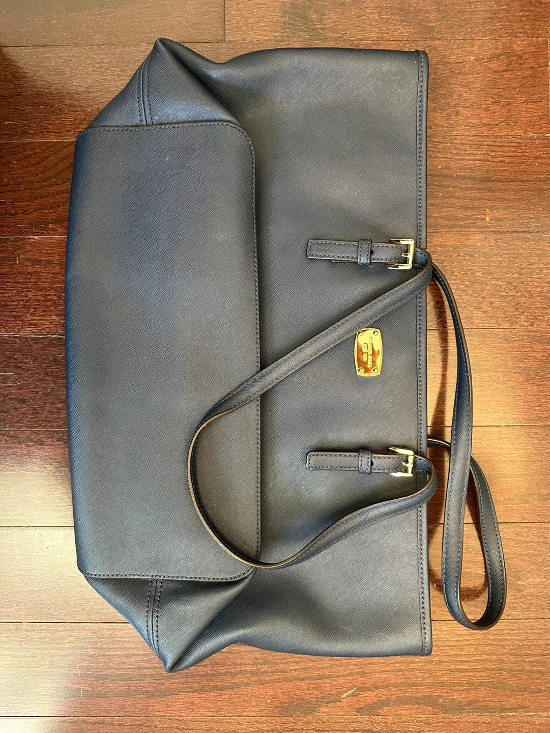 Michael Kors Navy Leather Tote Bag