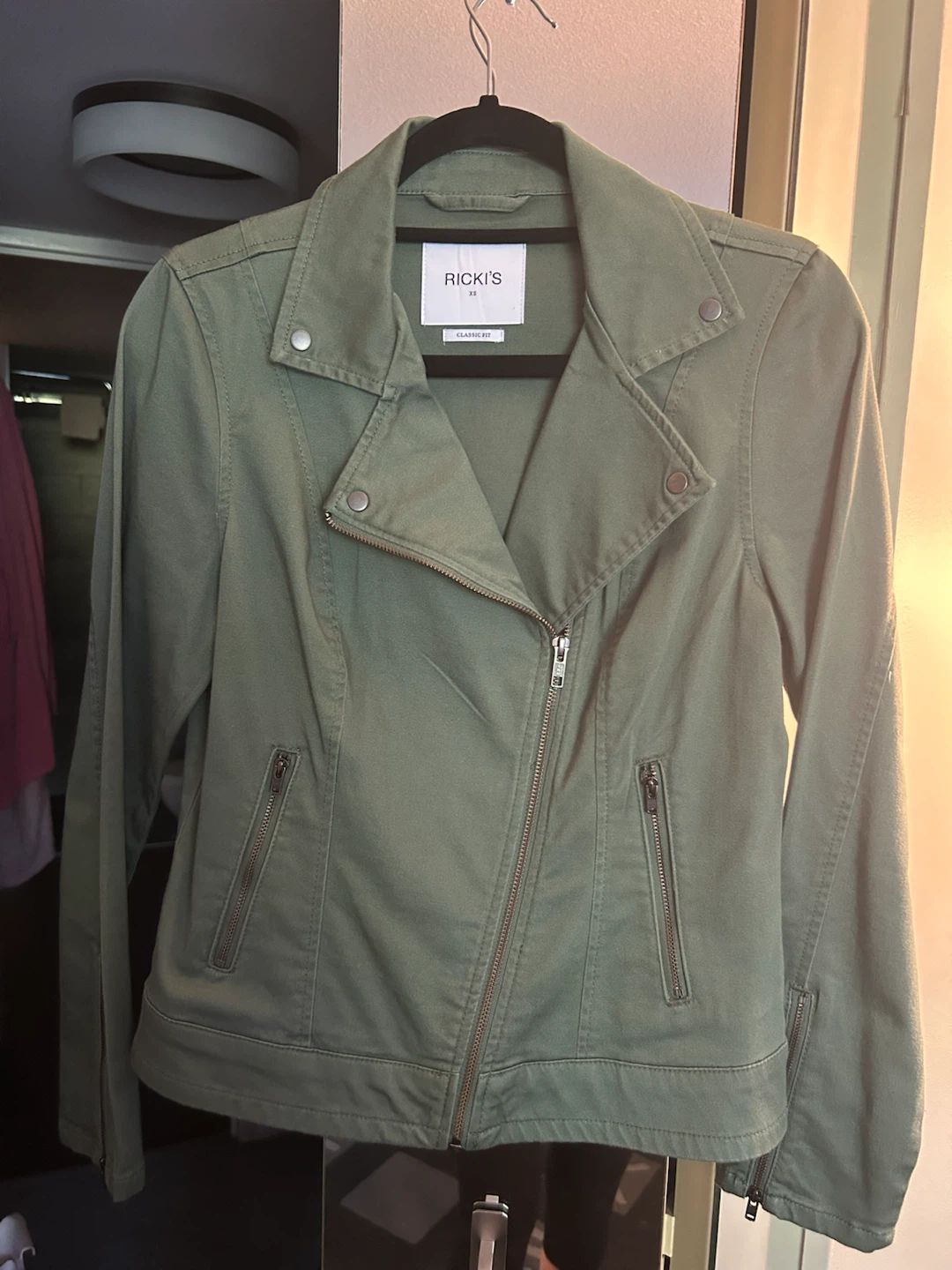 Ricki's Green Classic Fit Moto Jacket - XS