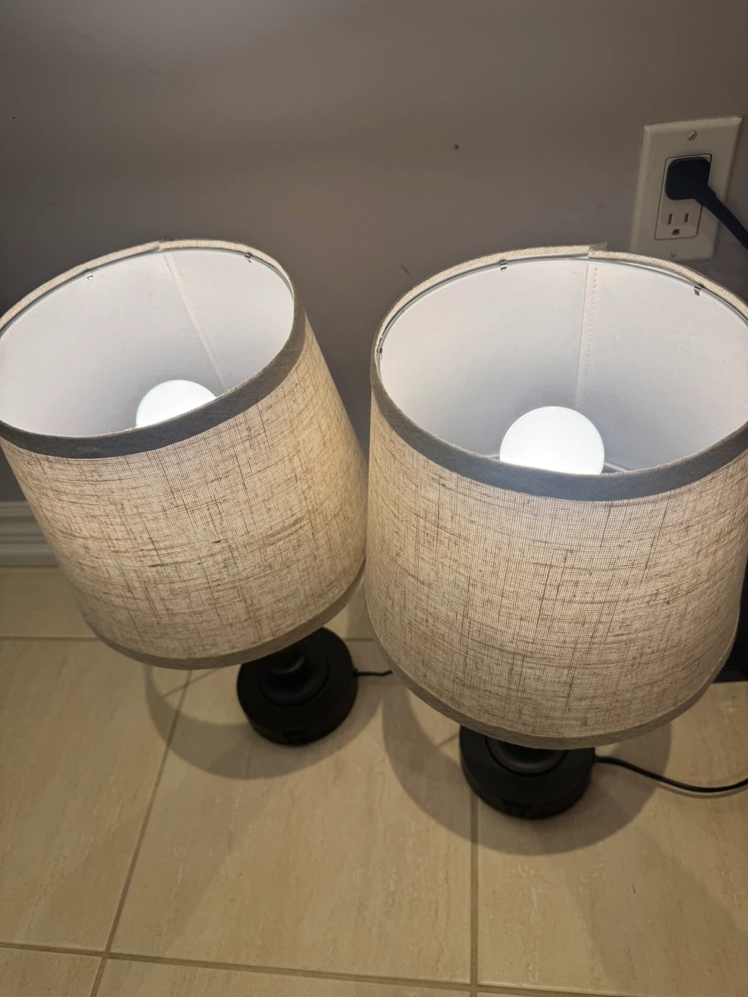 Set of 2 Bedside Touch Control Lamps with USB Ports - photo 2