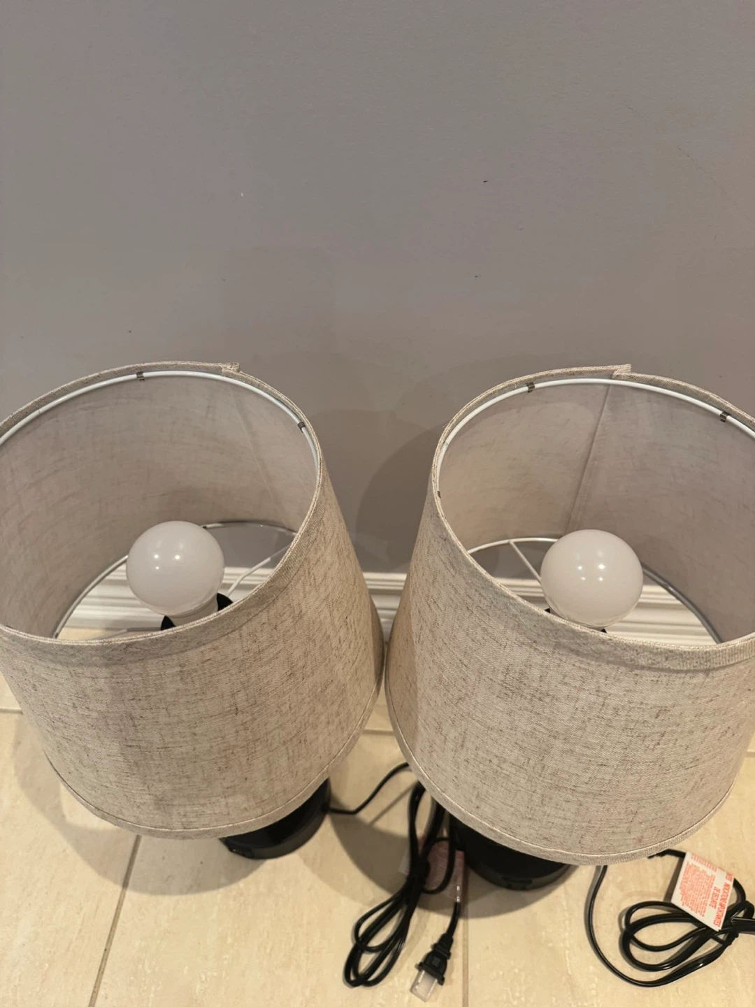 Set of 2 Bedside Touch Control Lamps with USB Ports - photo 4