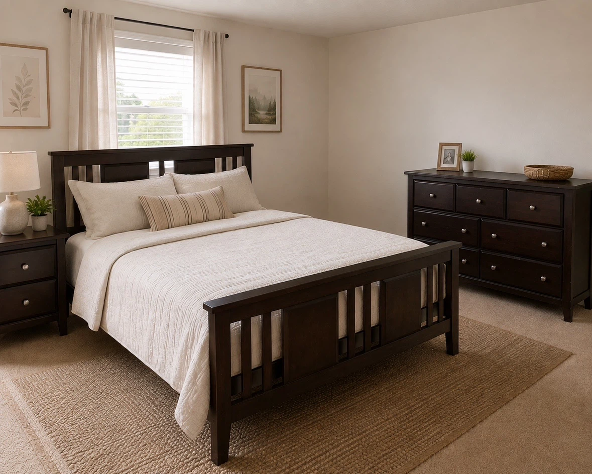 Double bed, 6 Drawer Dresser and Nightstand