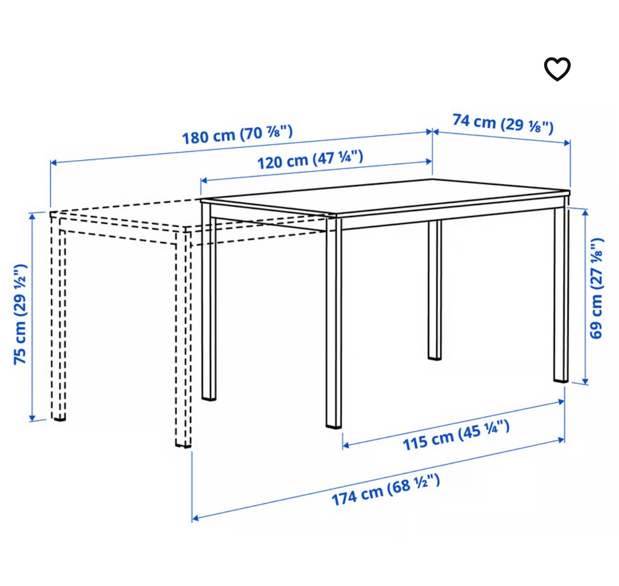 IKEA Extendable Kitchen Table - White - photo 2