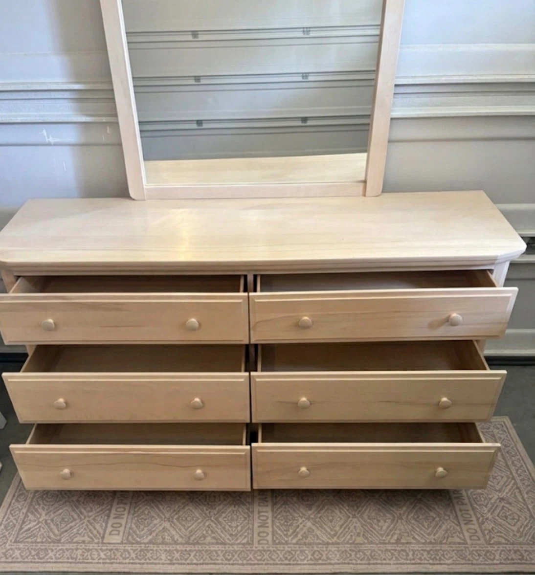 Light Wood Dresser with Mirror