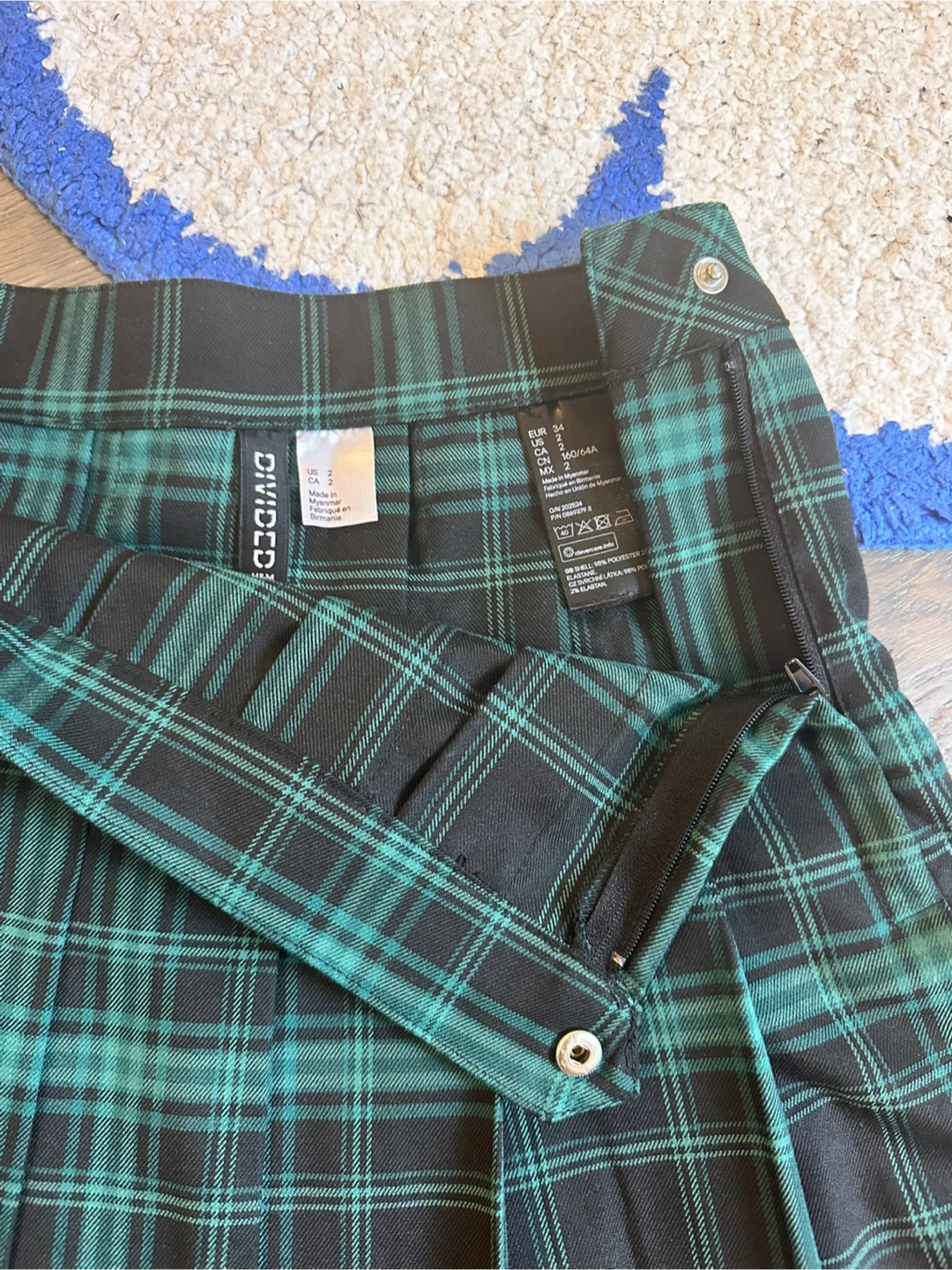 Divided by H&M Plaid Pleated Mini Skirt - photo 2