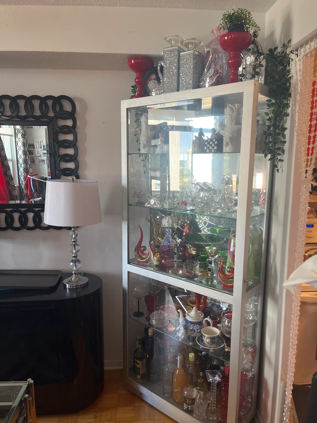 Grey  Glass Display Cabinet