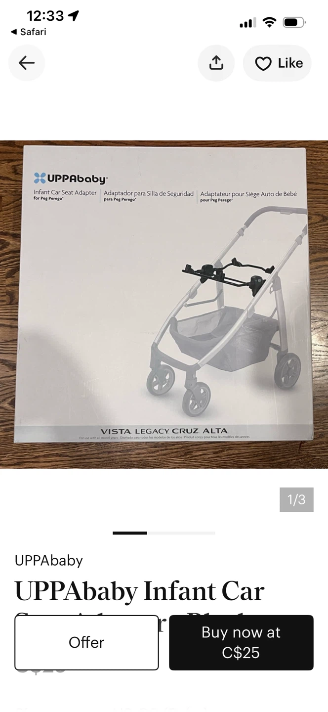 UPPAbaby Infant Car Seat Adapter for Peg Perego