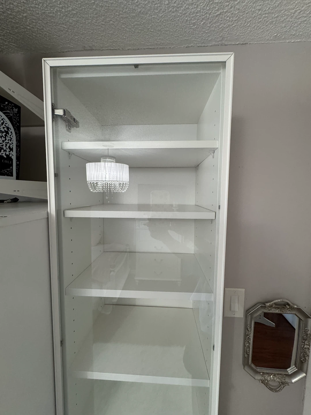 White Tall Display Cabinet with Glass Doors - photo 2