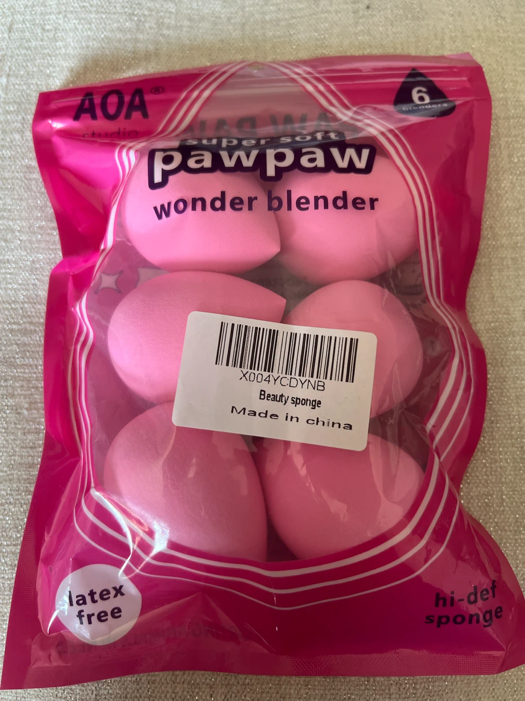 AOA Studio Paw Paw Wonder Blender Beauty Sponges (6 pack)