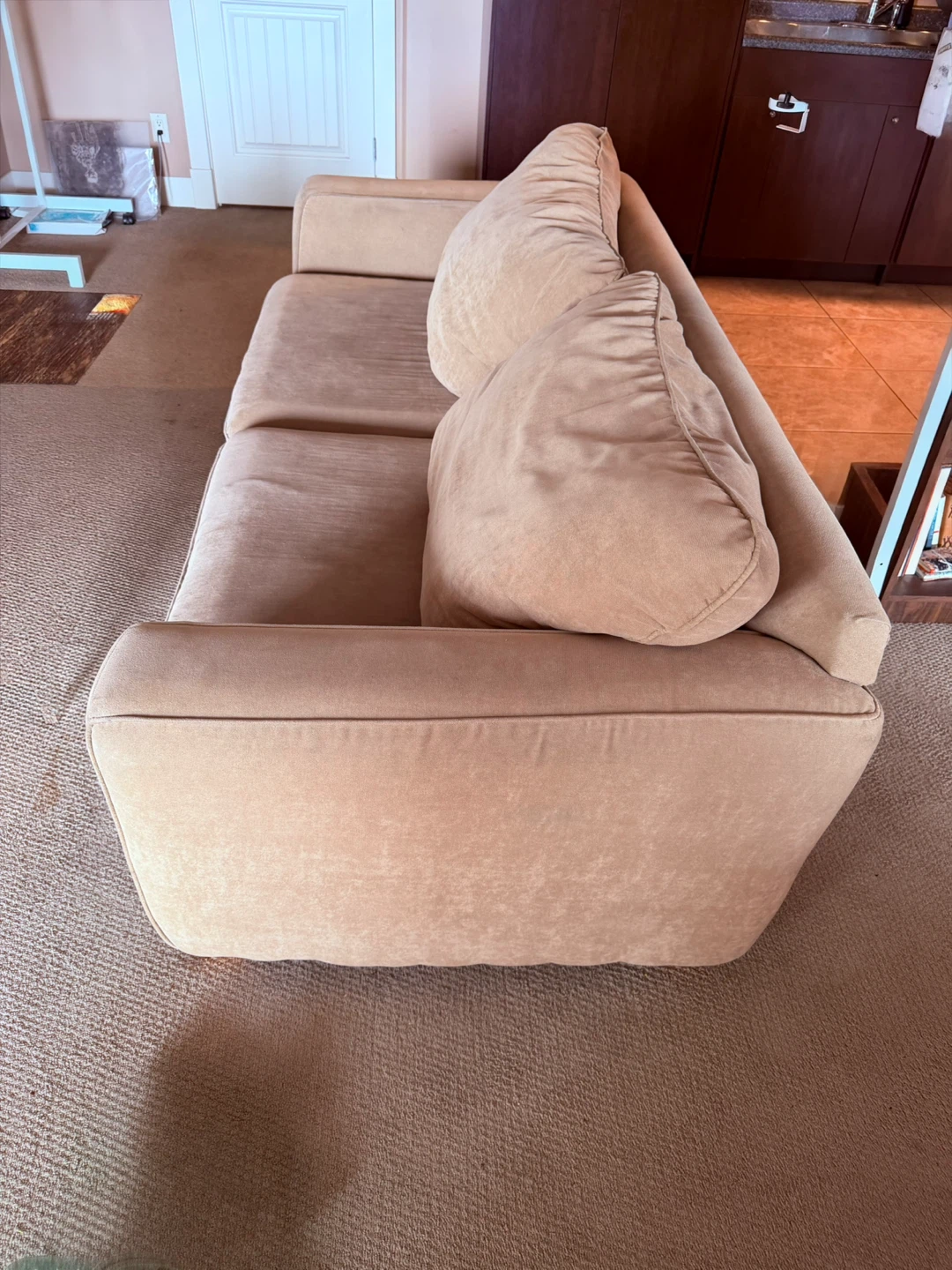 Light Tan Loveseat Sofa - photo 2