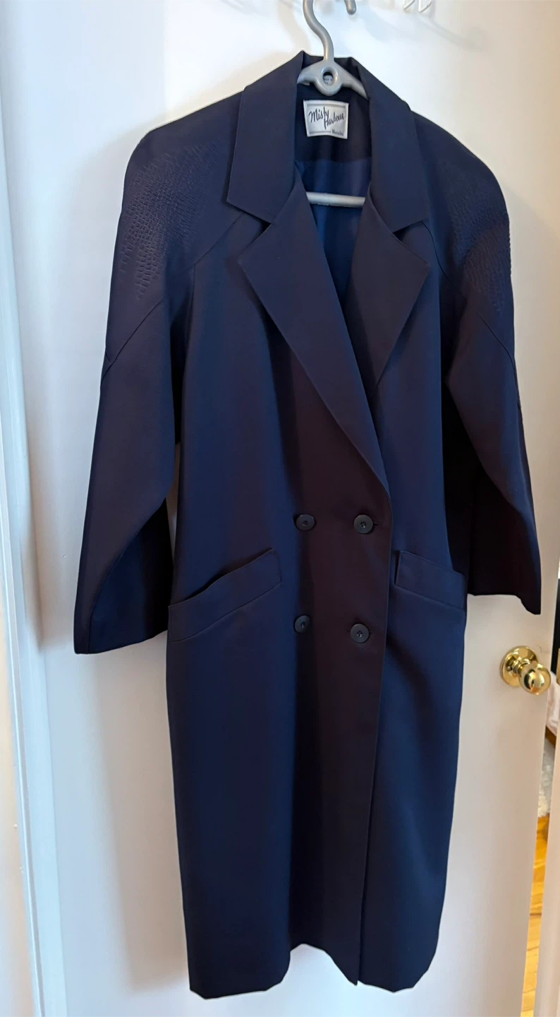 Navy lightweight long coat size11-12
