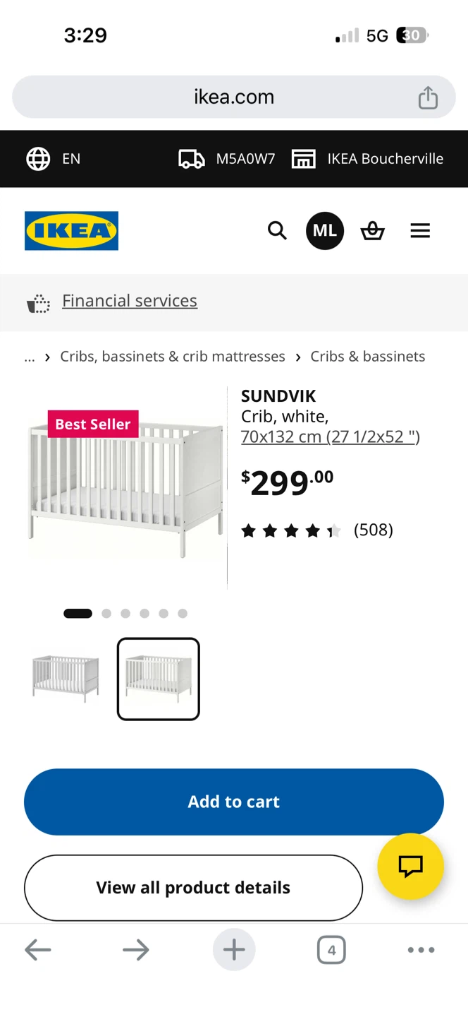 IKEA SUNDVIK Crib White 70x132 cm - photo 2