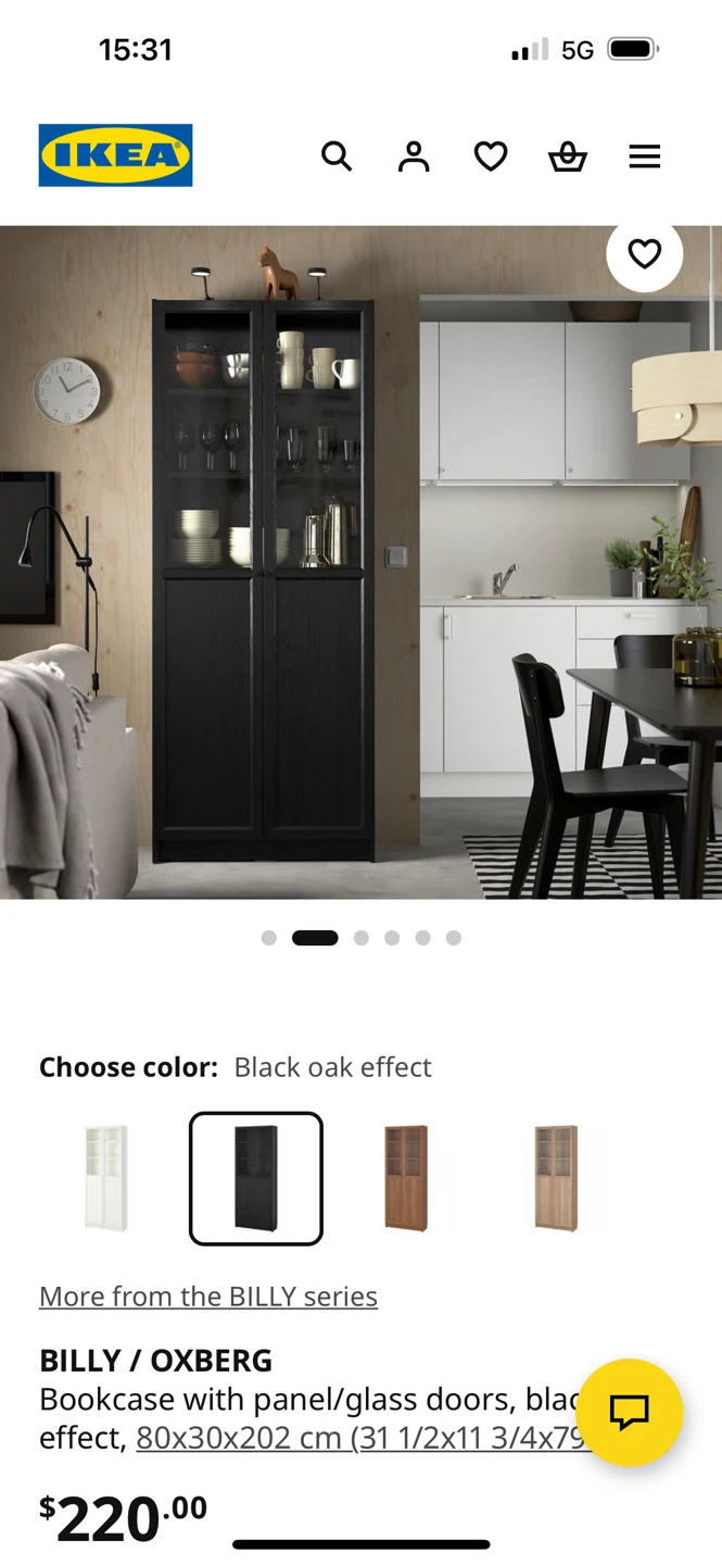 IKEA BILLY / OXBERG Bookcase with Panel/Glass Doors - photo 4