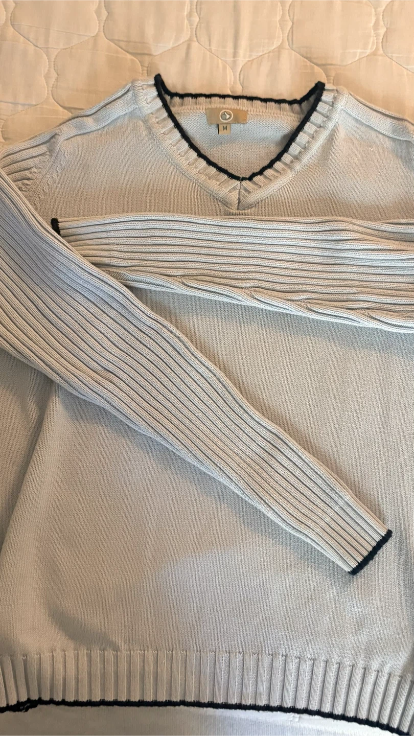 Light Blue V-Neck Sweater - Size M