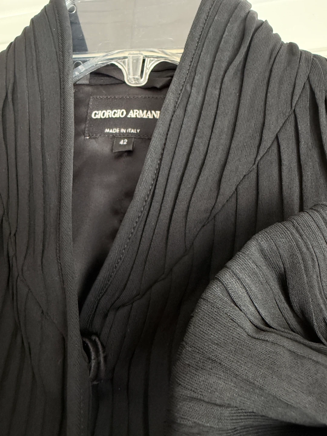 Giorgio Armani Black Pleated Jacket with Bow - Size 42 - photo 2