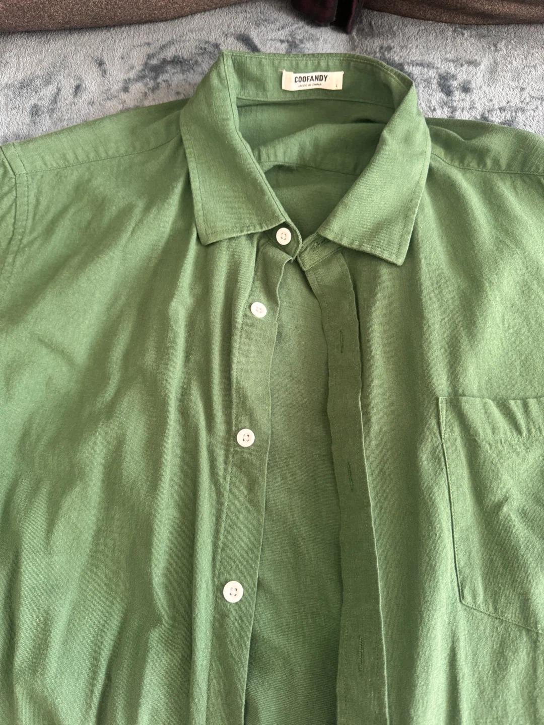 COOFANDY Green Button-Up Shirt - photo 2