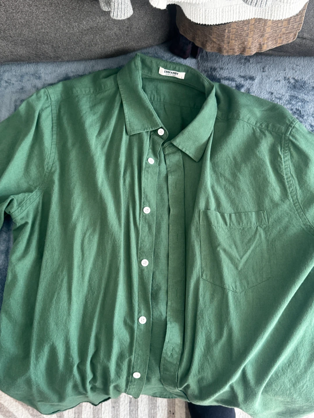 COOFANDY Green Button-Up Shirt - photo 3