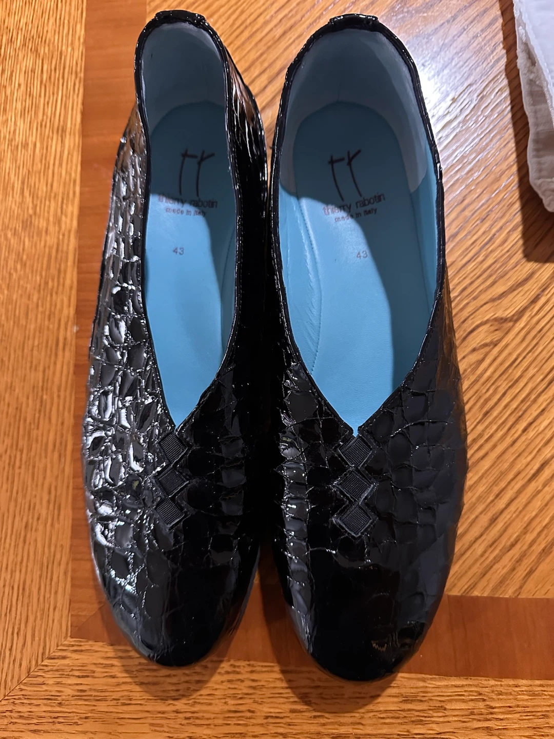 Thierry Rabotin Black Patent Leather Ballet Flats - Size 43