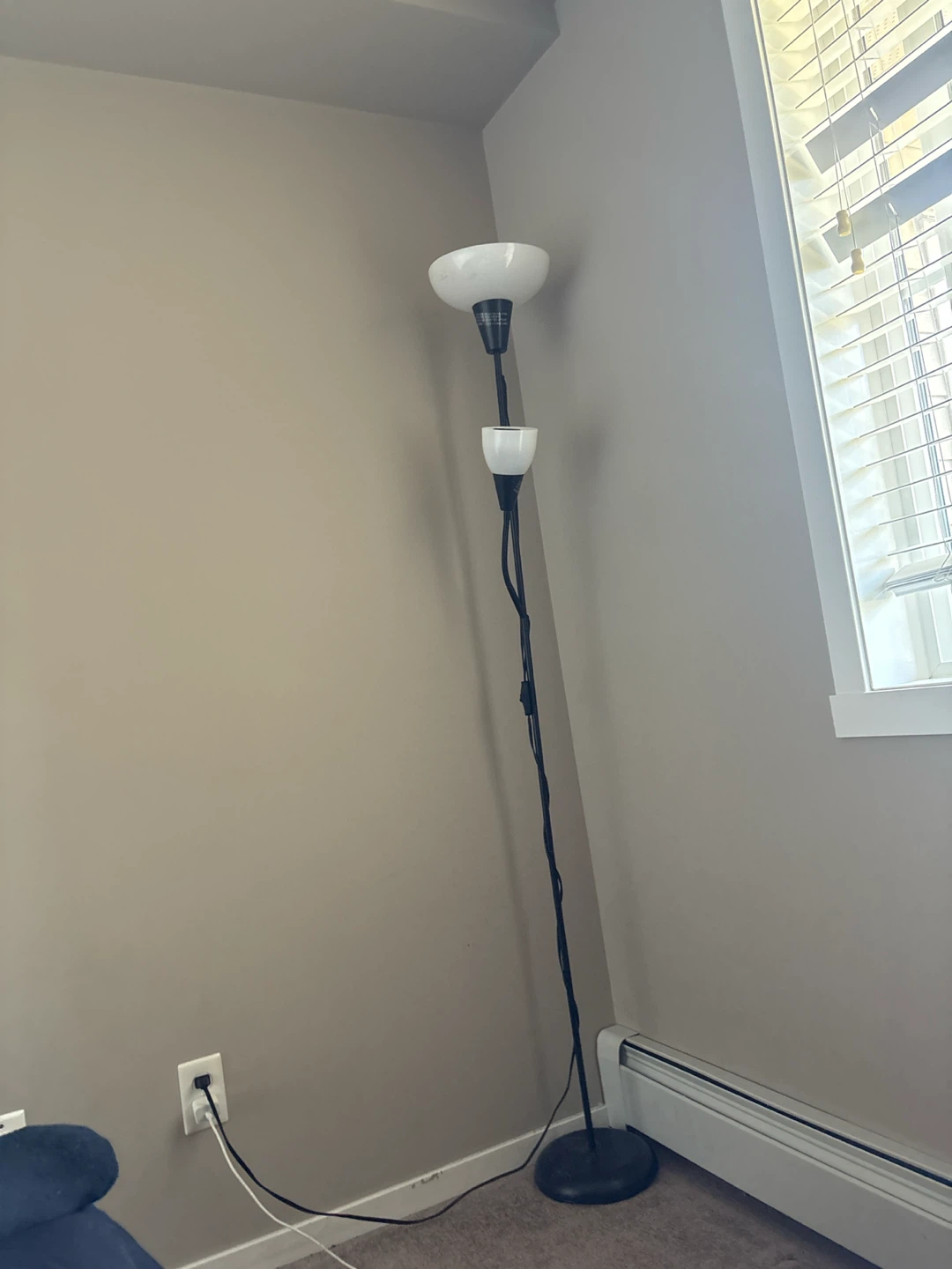 Black Floor Lamp with Two Lights