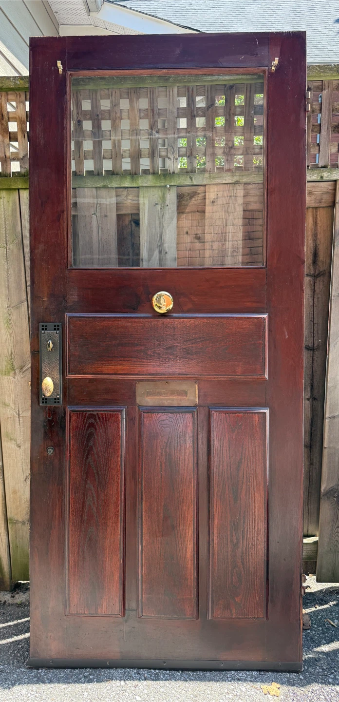 Solid wood exterior door with hardware - photo 5