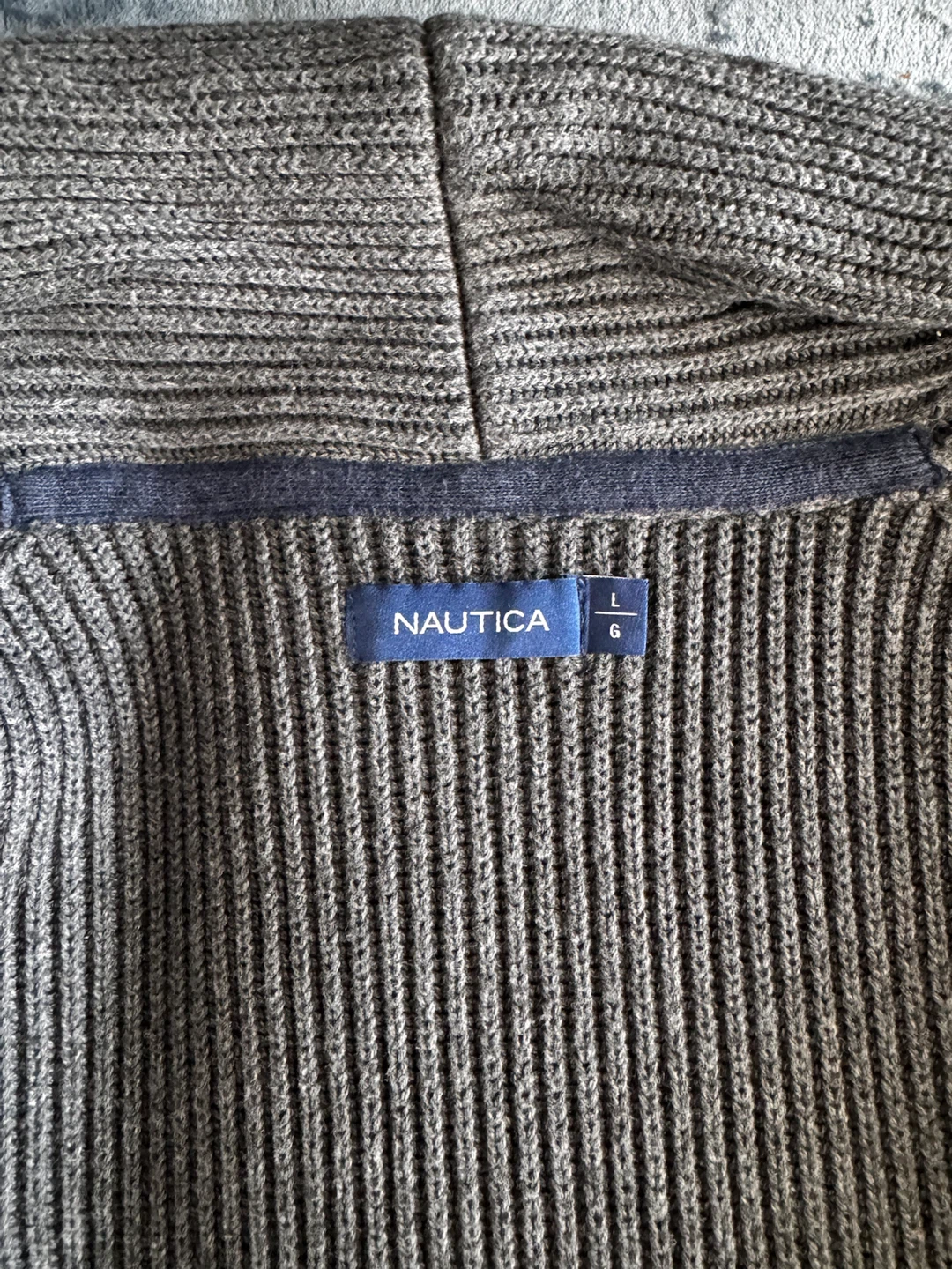 Nautica Men's Grey Shawl Collar Cardigan Sweater - Size L - photo 4