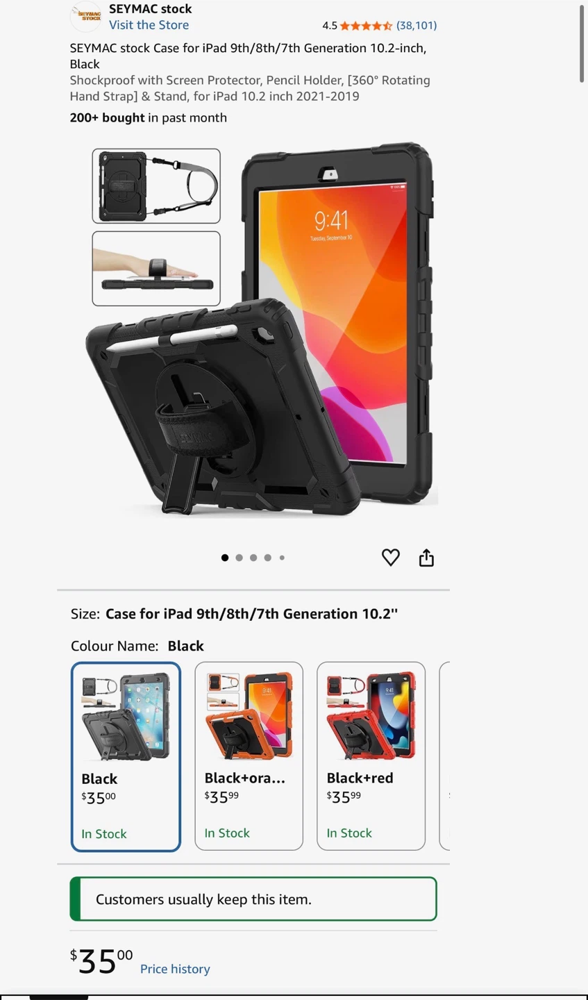 Multi-Functional Case for iPad 9th/8th/7th Gen 10.2"