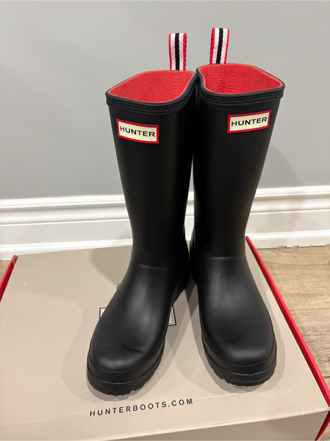 Hunter Insulated Play Tall Boots Black Rubber Rain Boots