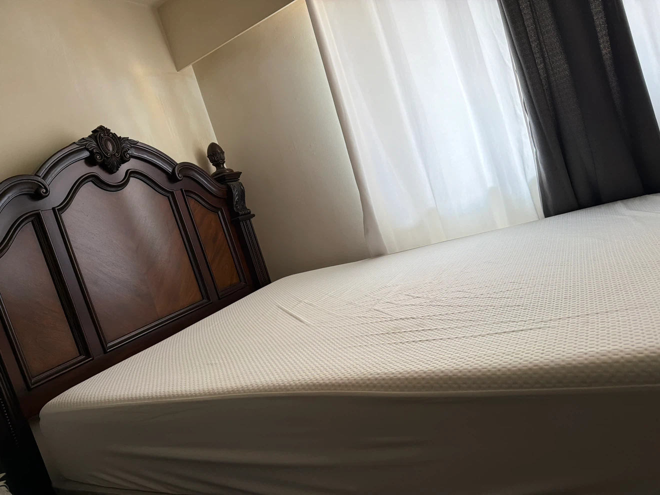 Dark Wood Dresser and Bed Frame Set