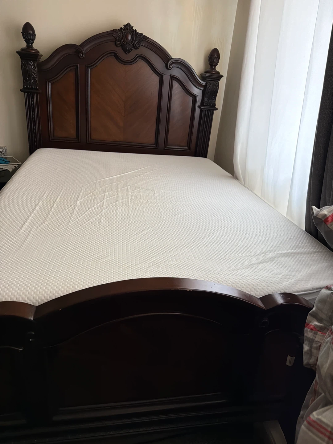 Dark Wood Dresser and Bed Frame Set - photo 2