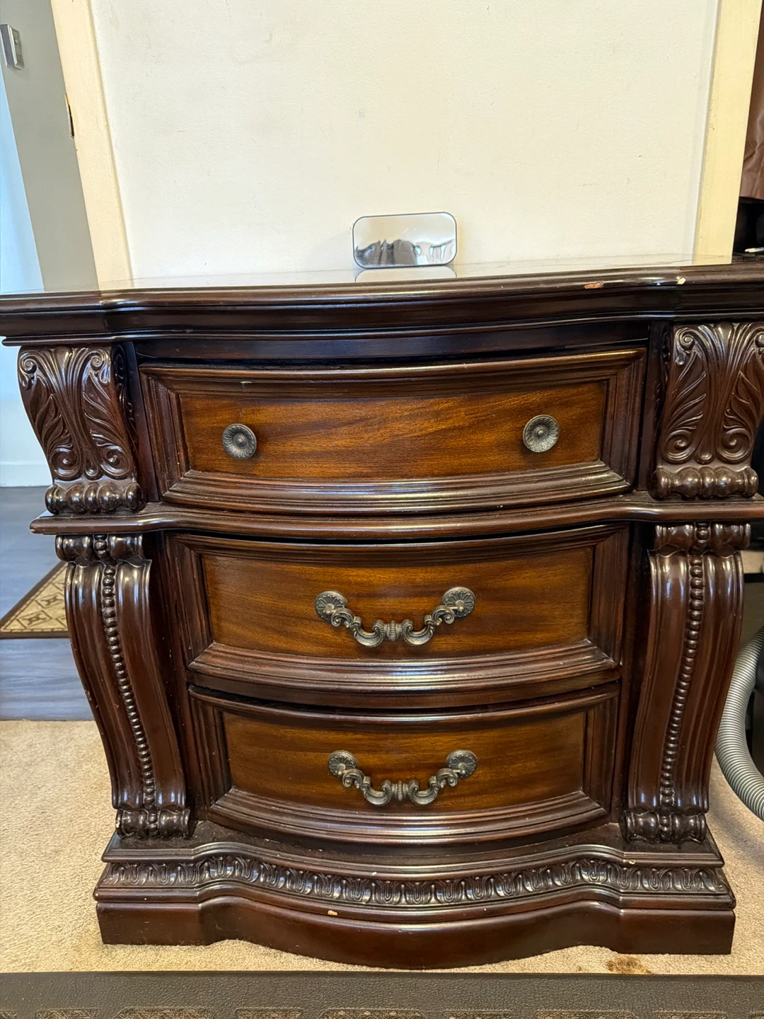 Dark Wood Dresser and Bed Frame Set - photo 5
